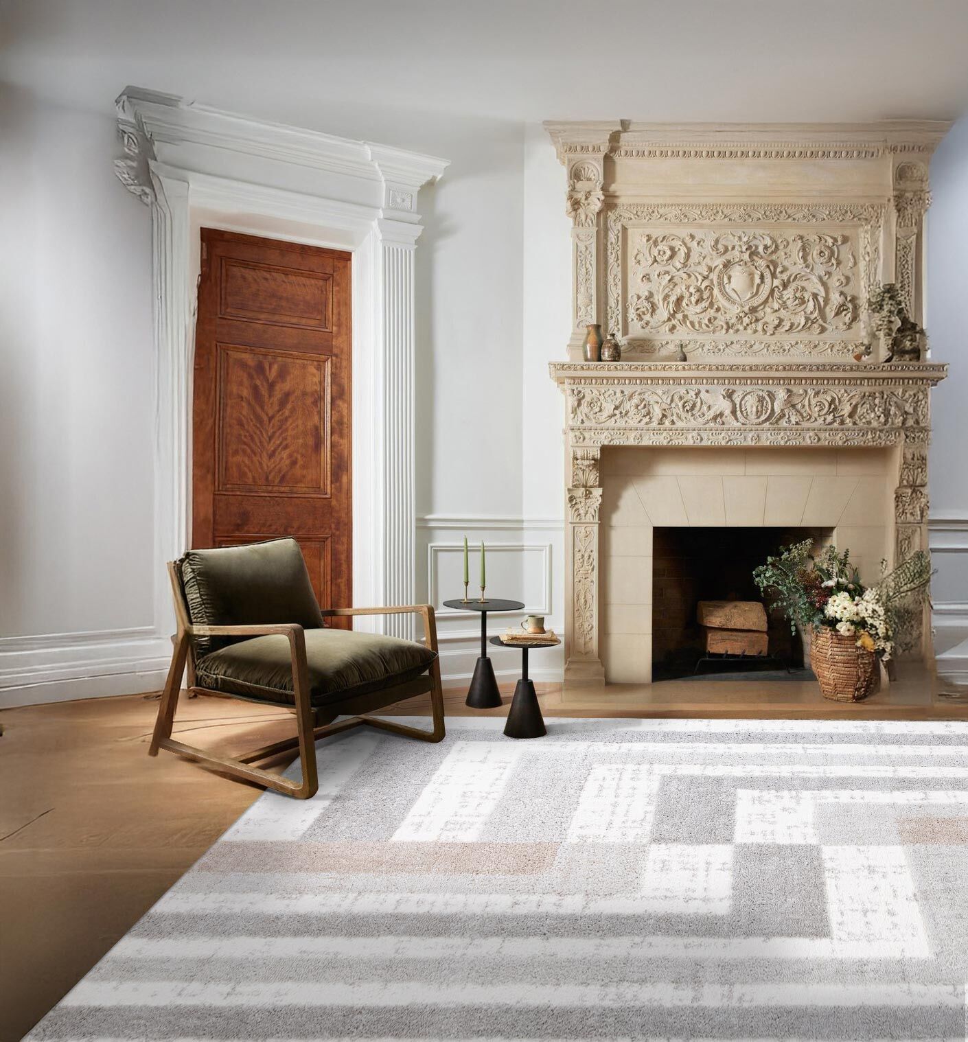 Large View Oscar Soft Geometric Rug