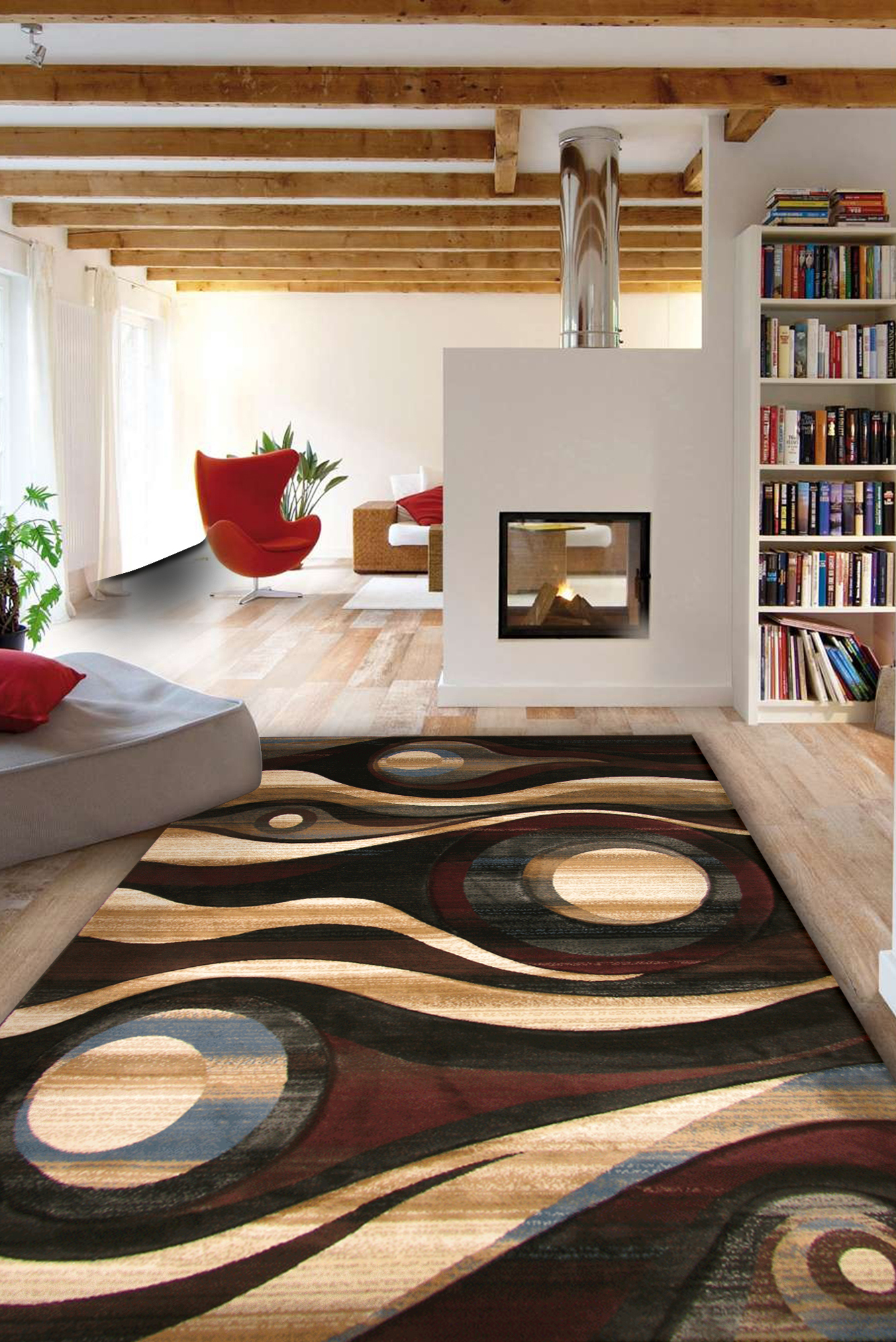 Large View Panama Thick Carved Abstract Rug(Size 180 x 120cm)