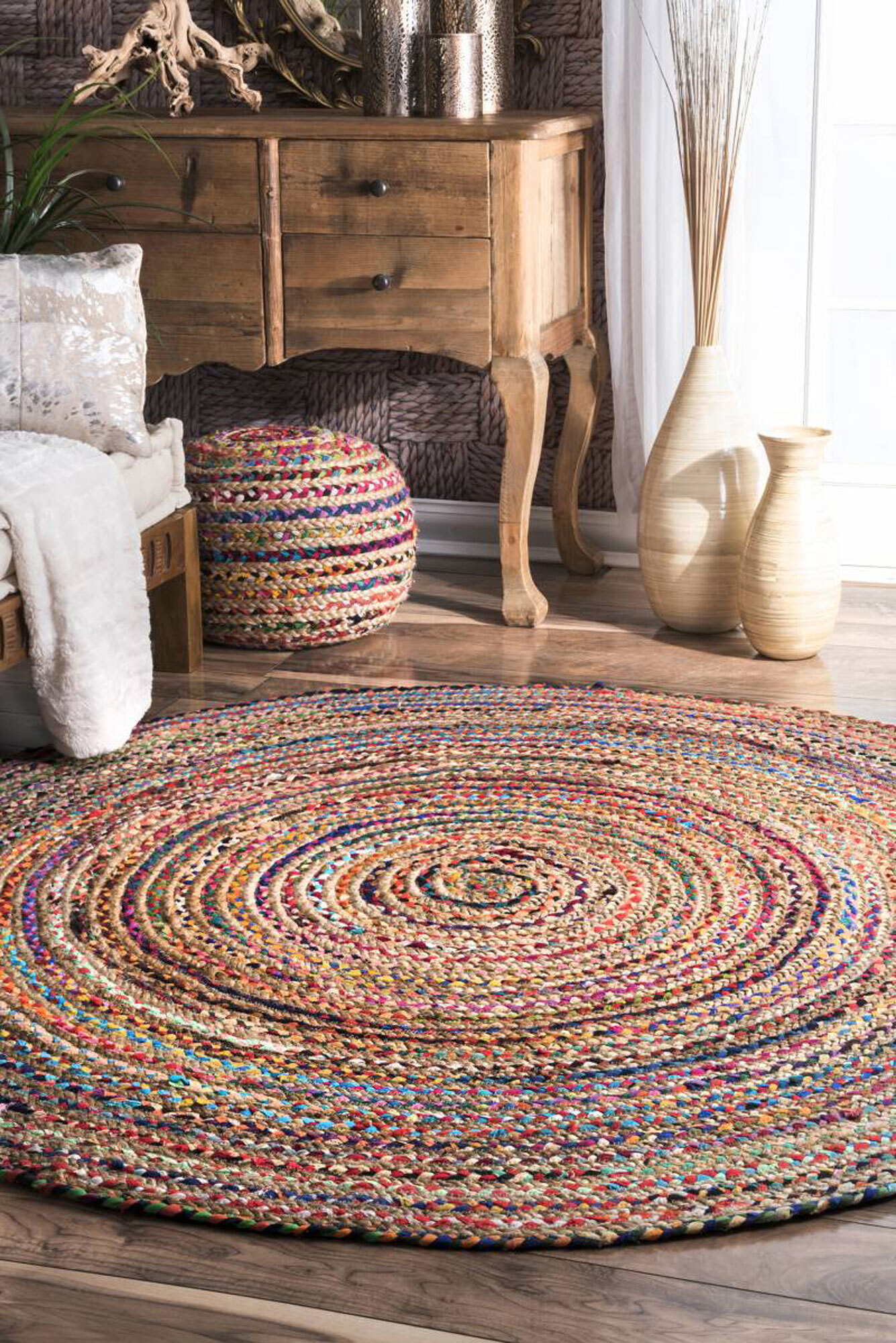 Polly Hand Braided Round Rug(Size 150 x 150cm) ROUND