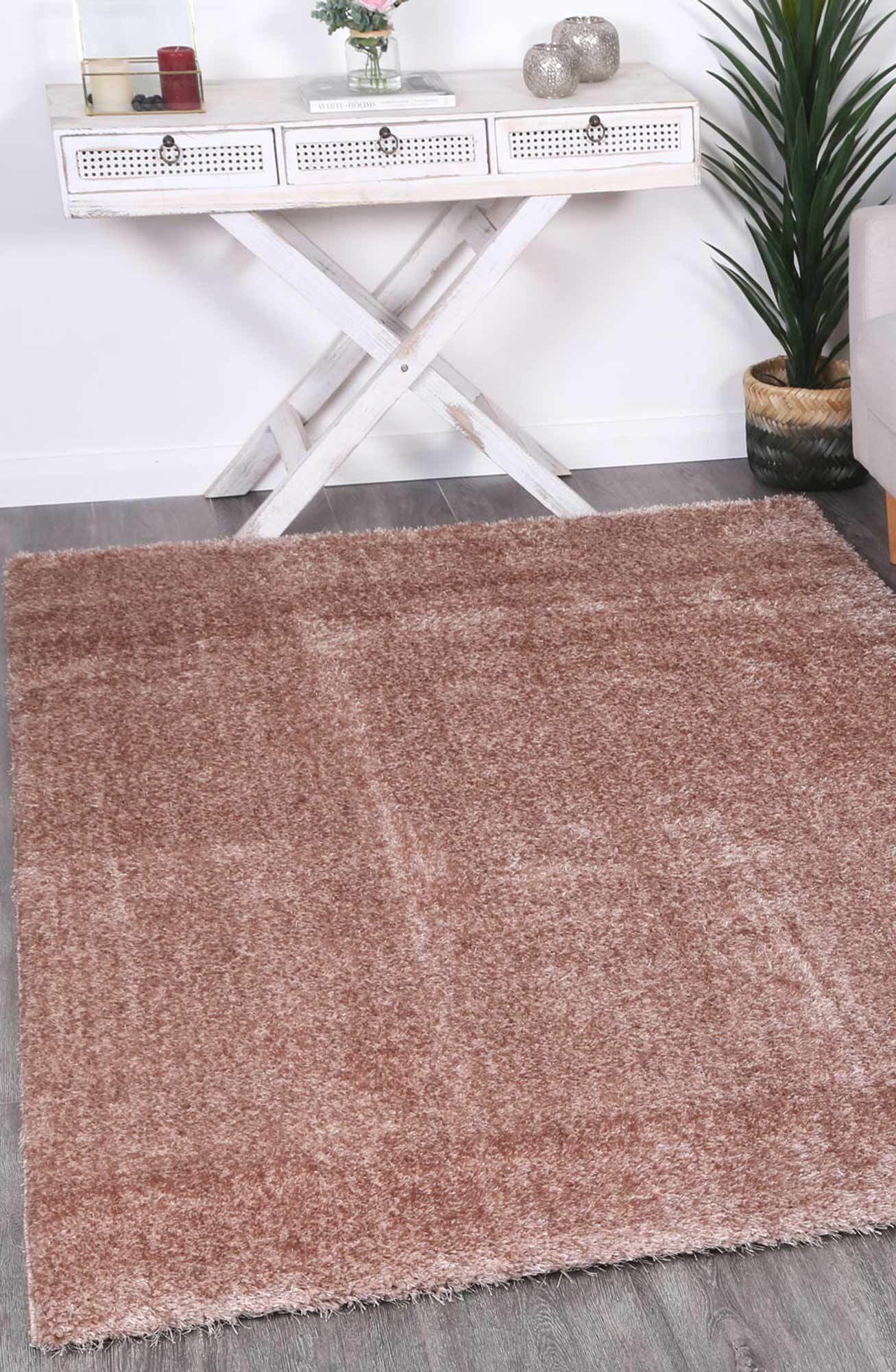 Palace Plain Beige Shaggy Rug(Size 170 x 120cm)