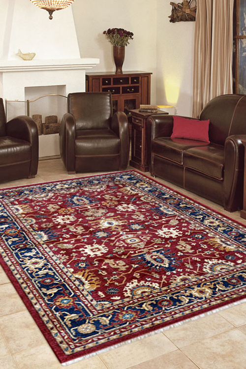 Parker Red Traditional Fringed Rug(Size 300 x 80cm) RUNNER