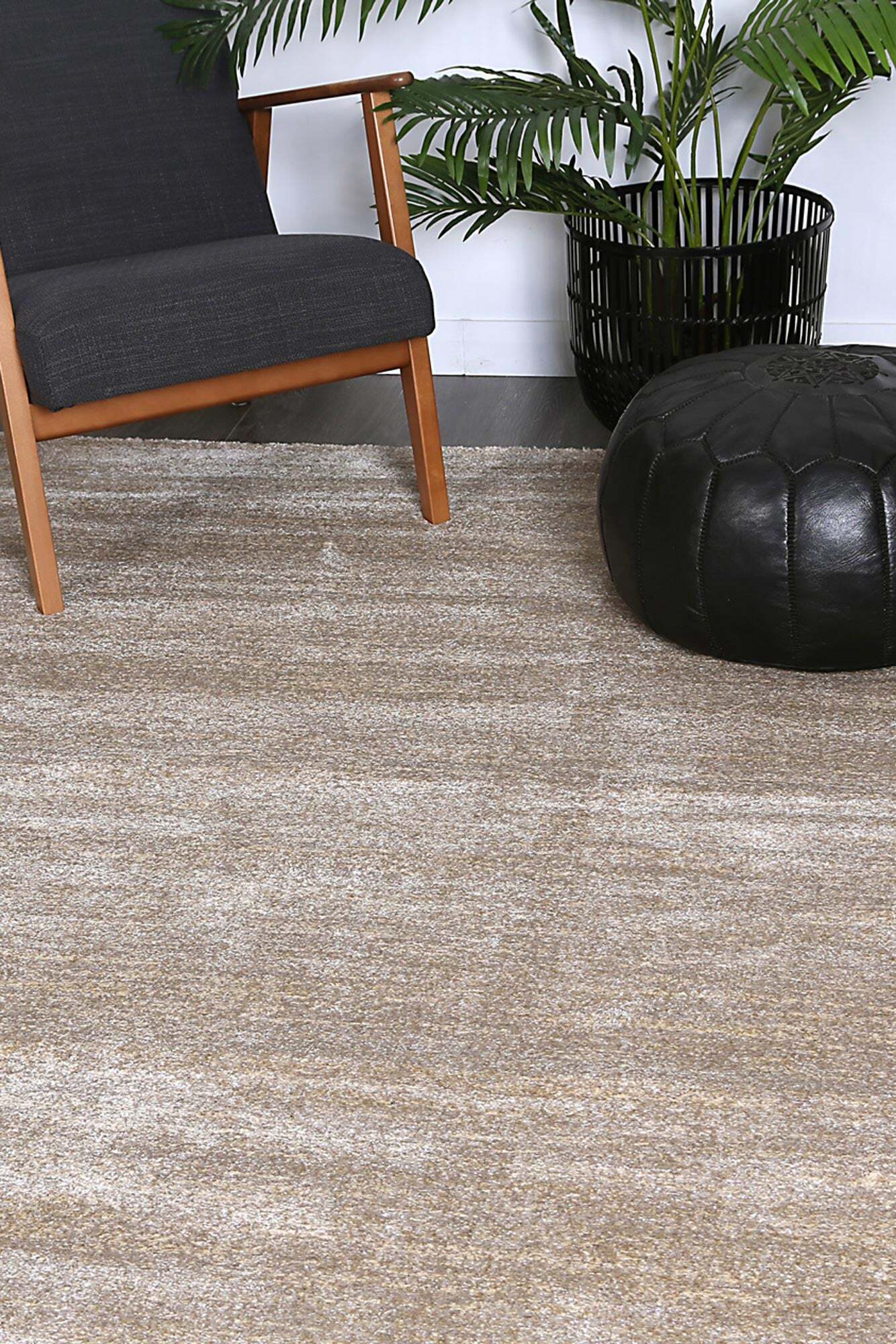 Large View Pave Plain Modern Beige Rug(Size 170 x 120cm)