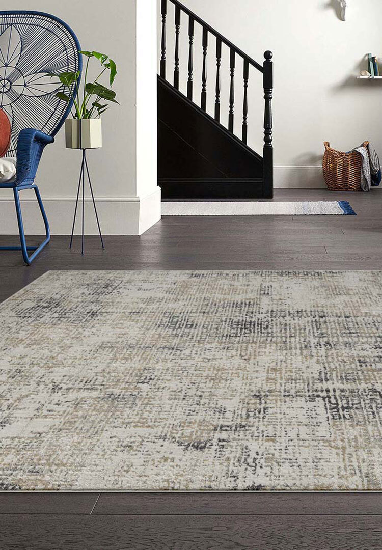 Large View Pearl Striped Contemporary Rug(Size 170 x 120cm)