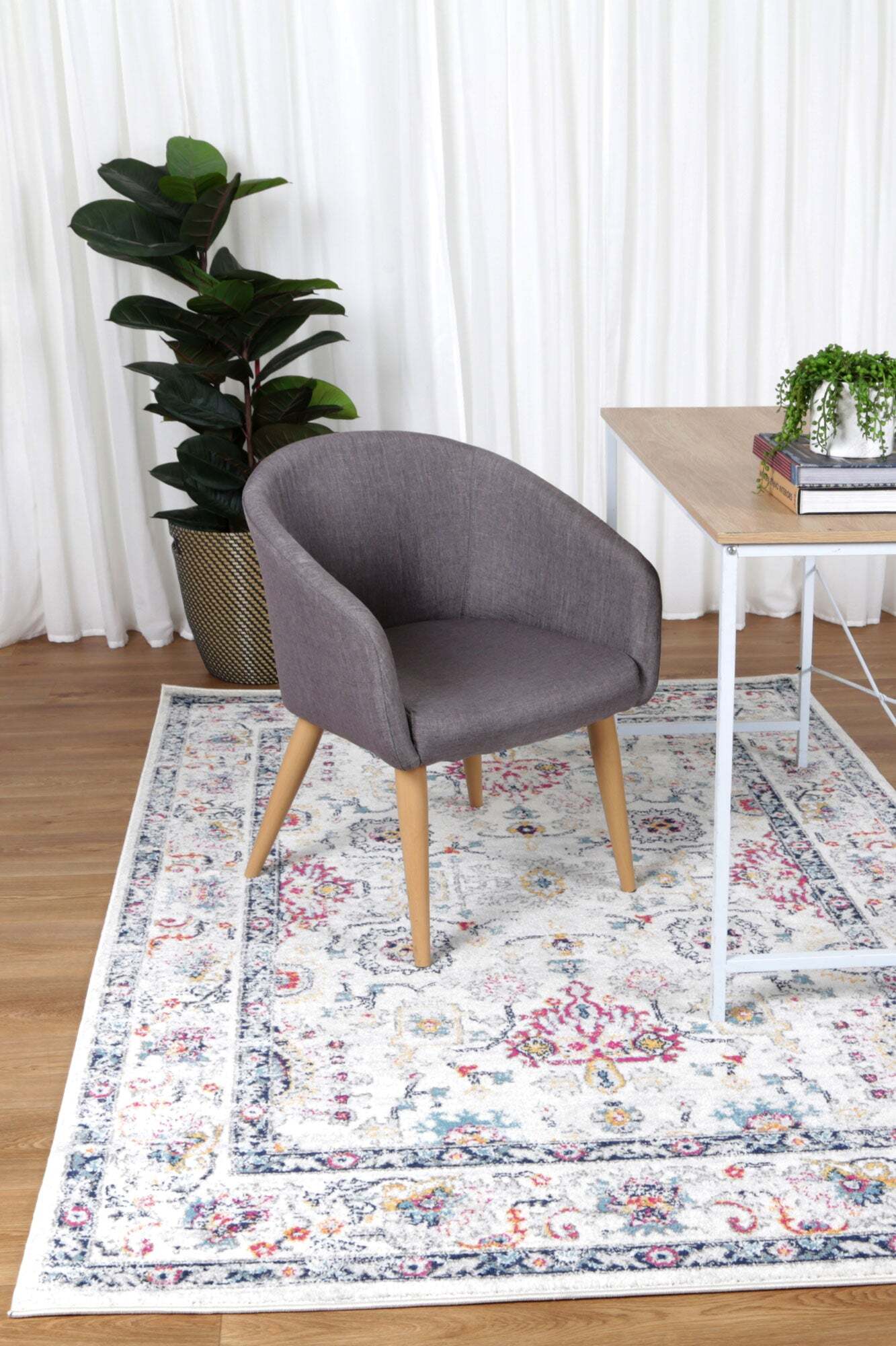 Large View Peri Transitional Floral Border Rug(Size 230 x 160cm)