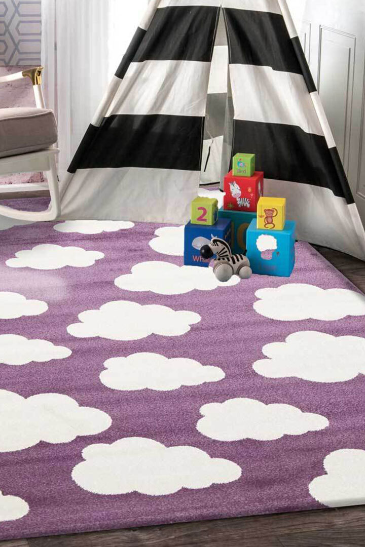 Petite Kids Purple Cloud Rug(Size 170 x 120cm)