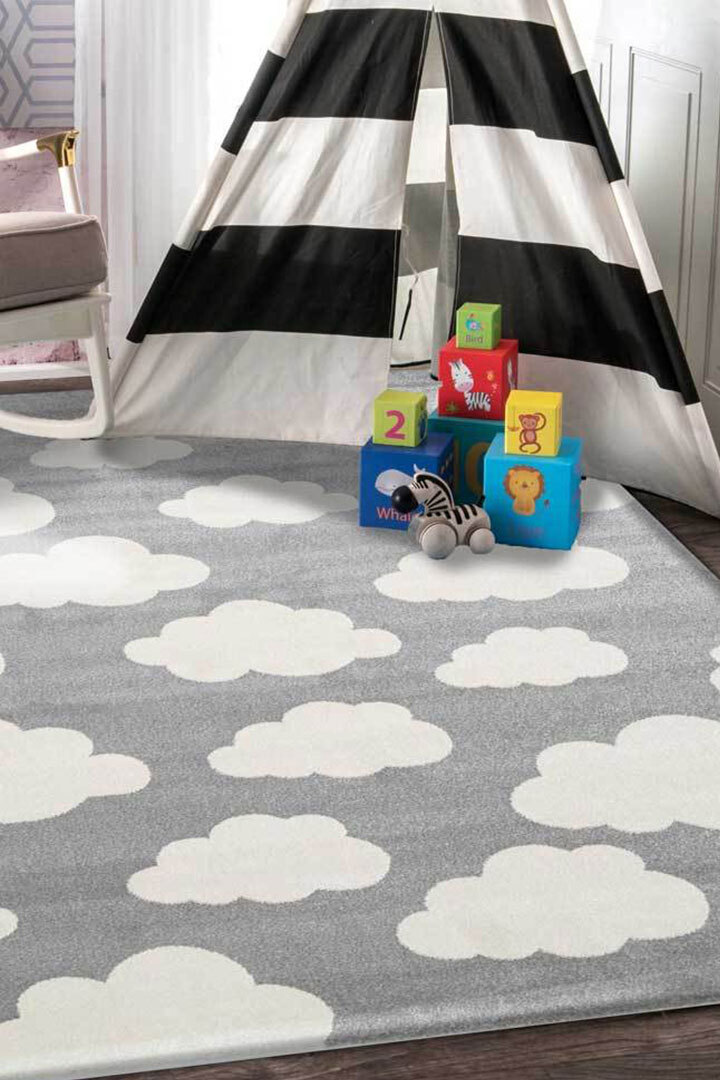 Large View Petite Cloud Pattern Kids Rug(Size 170 x 120cm)