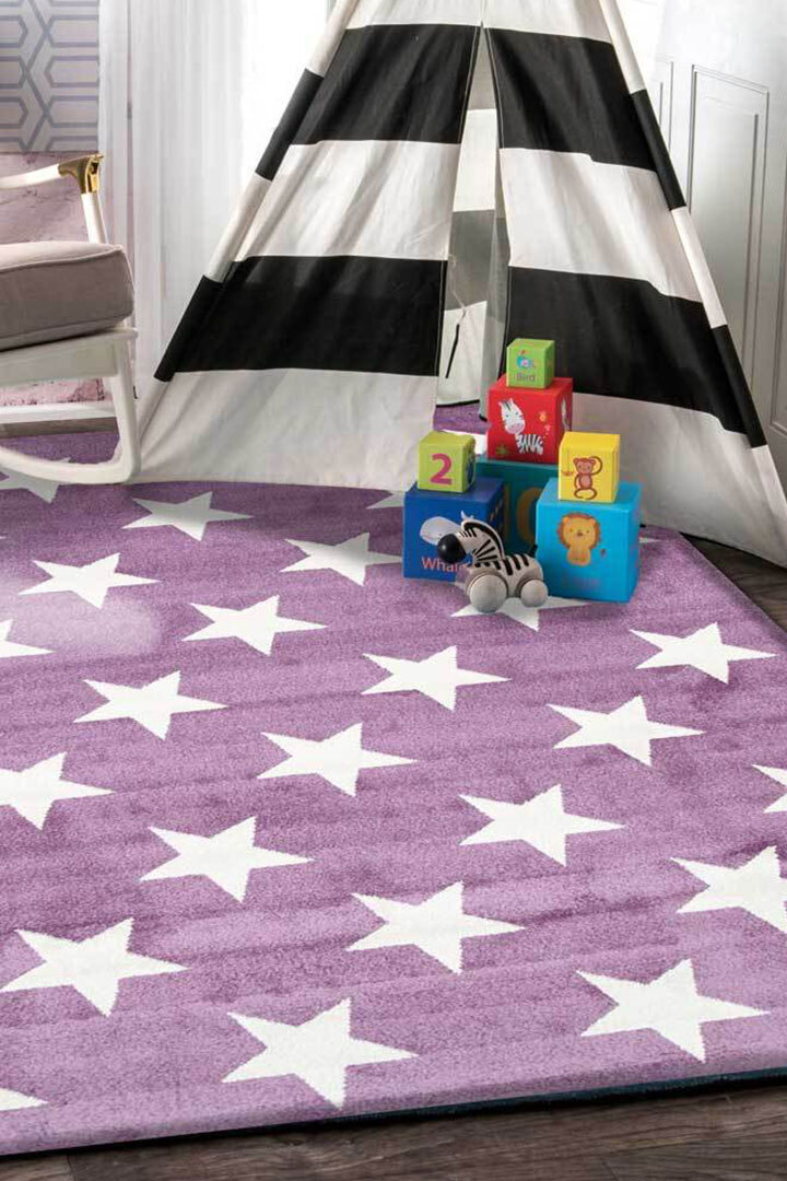 Large View Petite Modern Kids Star Rug(Size 170 x 120cm)
