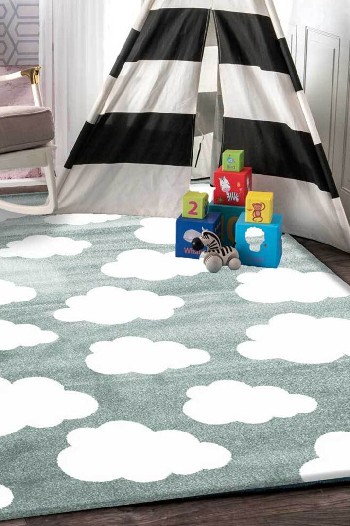 Large View Petite Cloud Pattern Kids Rug(Size 230 x 160cm)