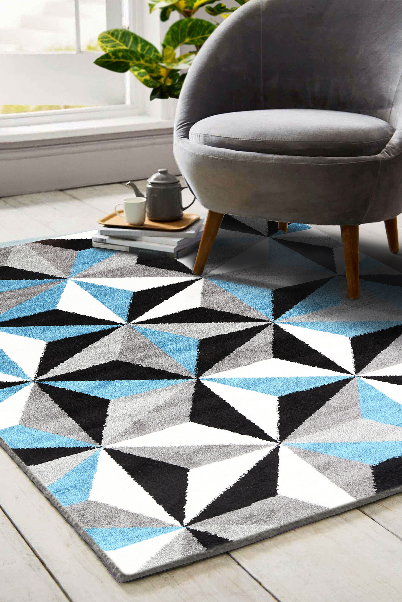 Picasso Modern Geometric Rug(Size 160 x 120cm) 