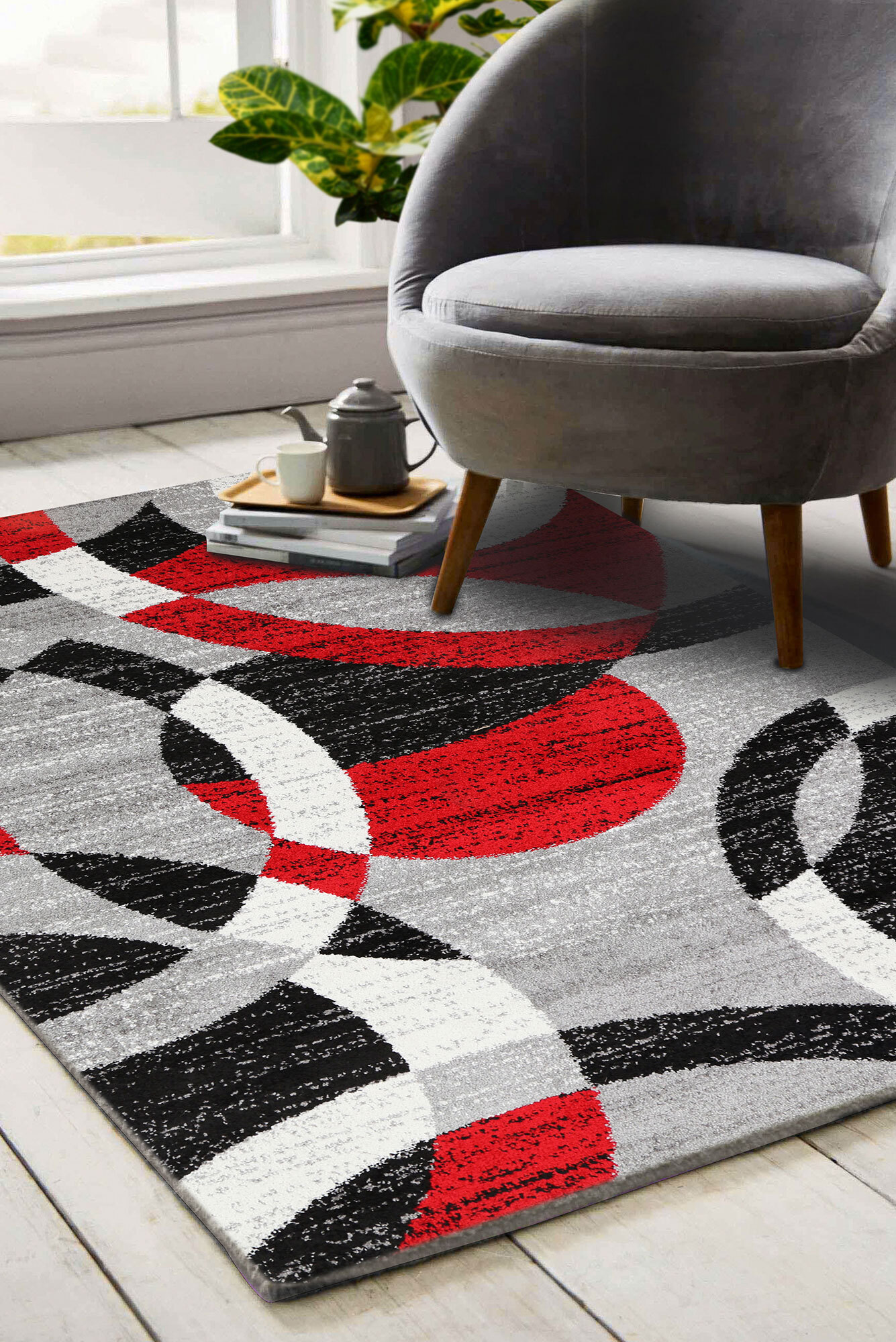 Picasso Modern Circle Rug(Size 160 x 120cm) 