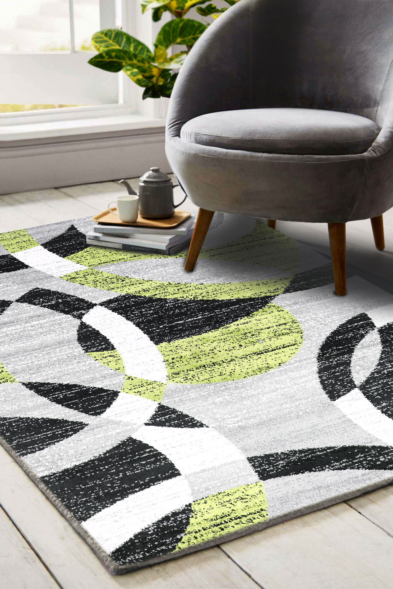Picasso Modern Circle Rug(Size 160 x 120cm) 