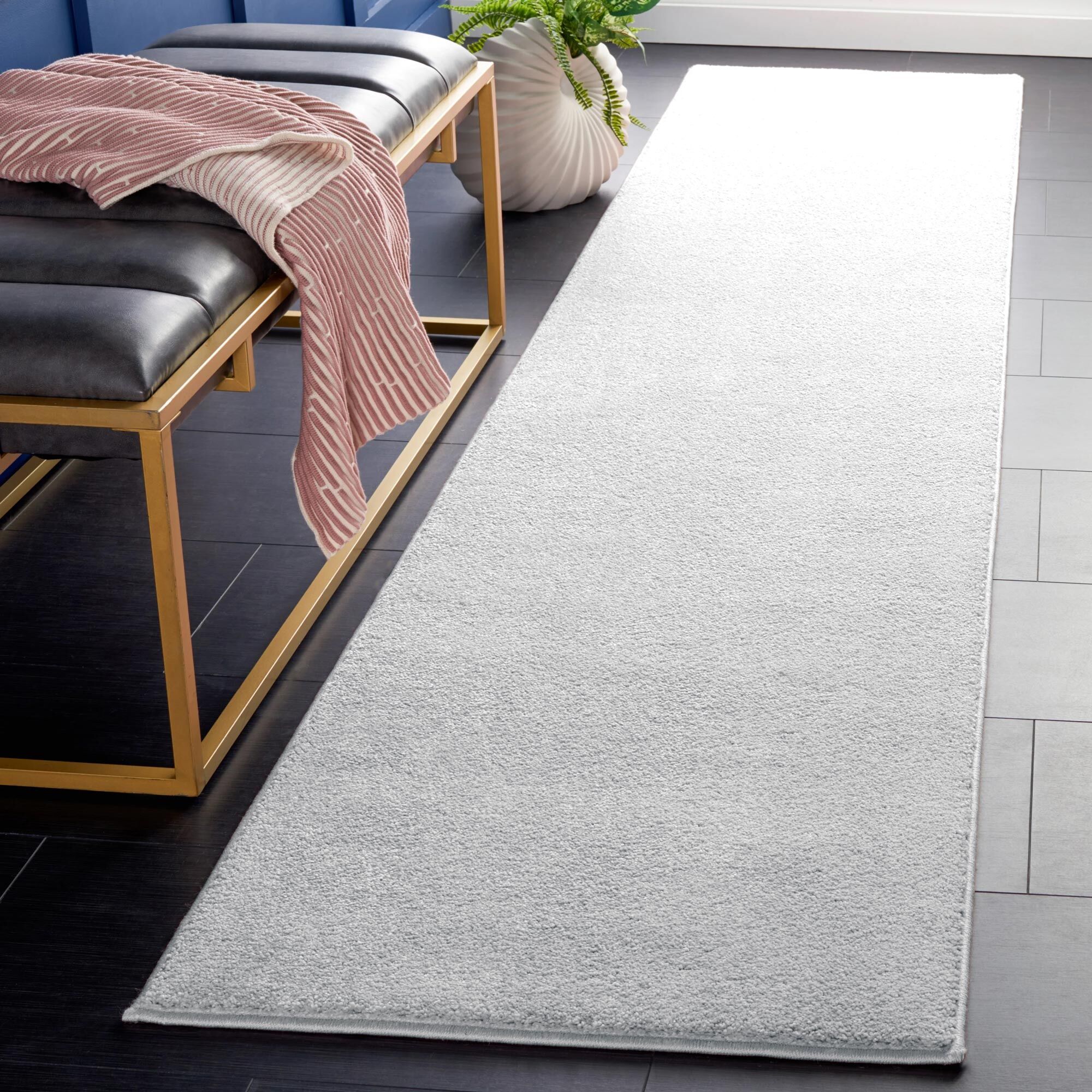 Large View Plush Plain Grey Rug