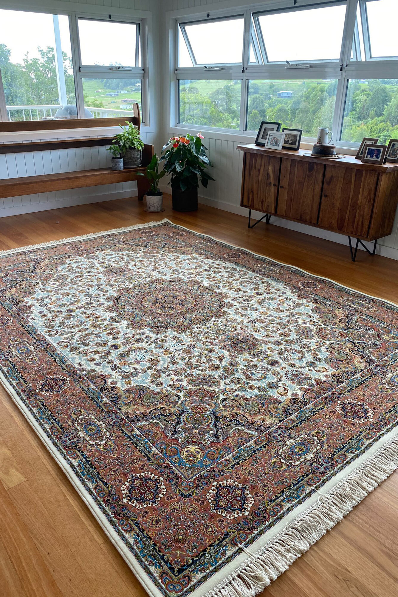 Large View Parsa Soft Traditional Fringed Rug(Size 225 x 150cm)