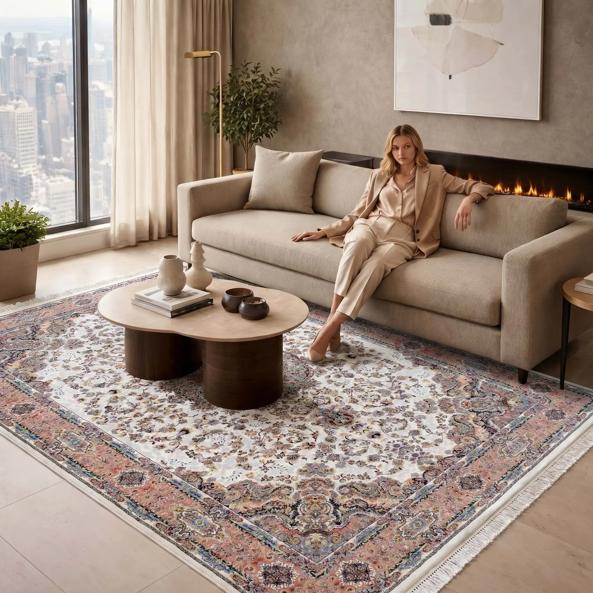 Parsa Soft Traditional Fringed Rug