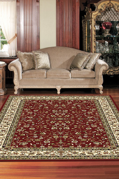 Preston Red Traditional Floral Rug(Size 170 x 120cm)