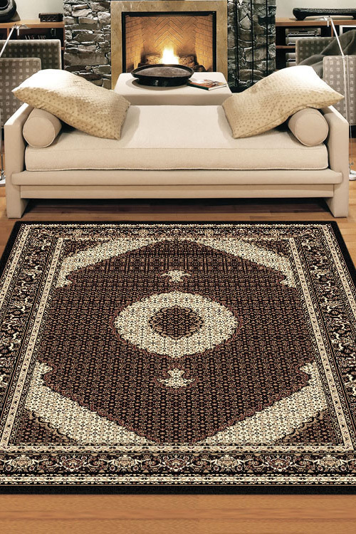 Preston Black Mahi Pattern Rug(Size 170 x 120cm)