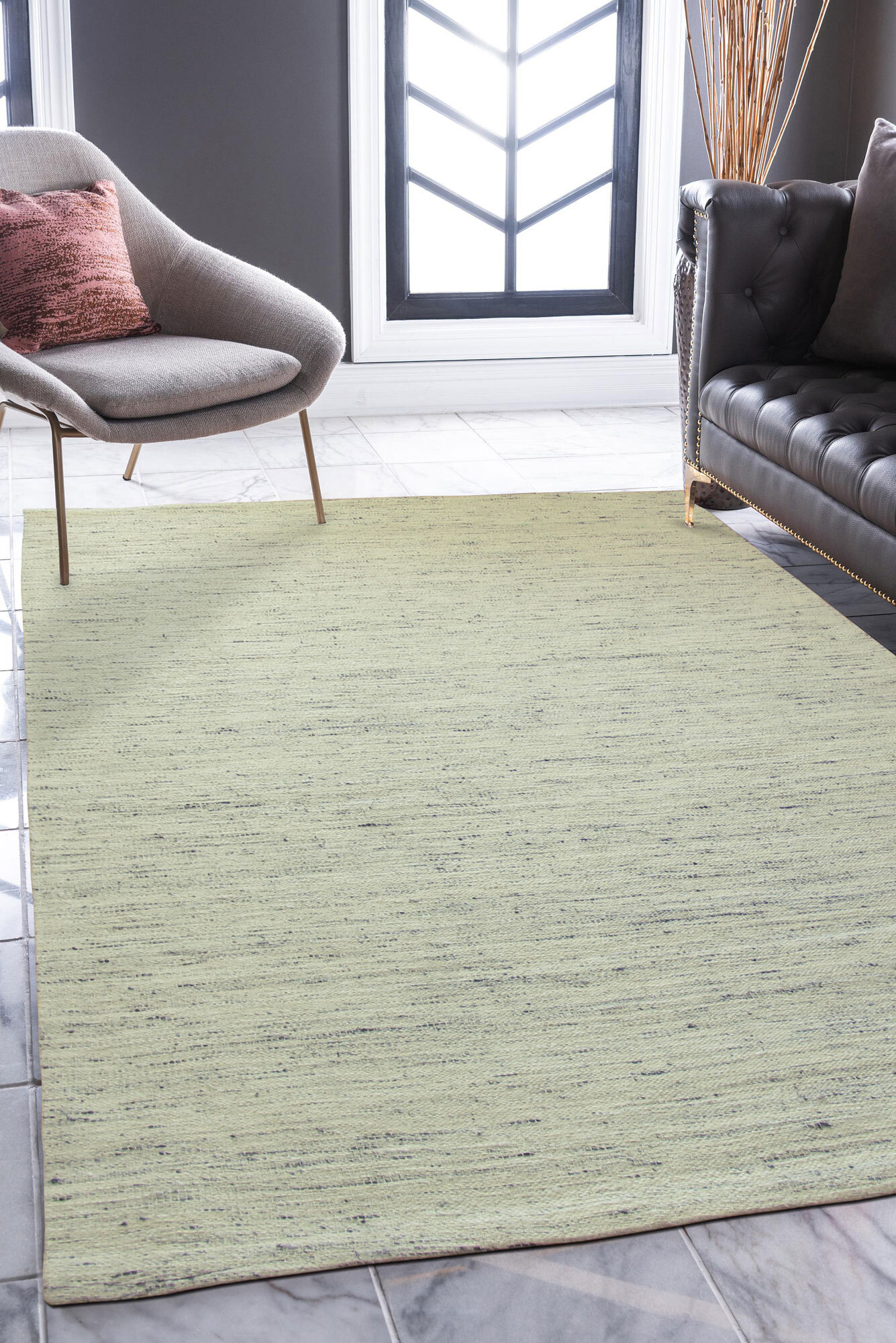 Large View Palmas Flatweave Plain Rug(Size 170 x 120cm)