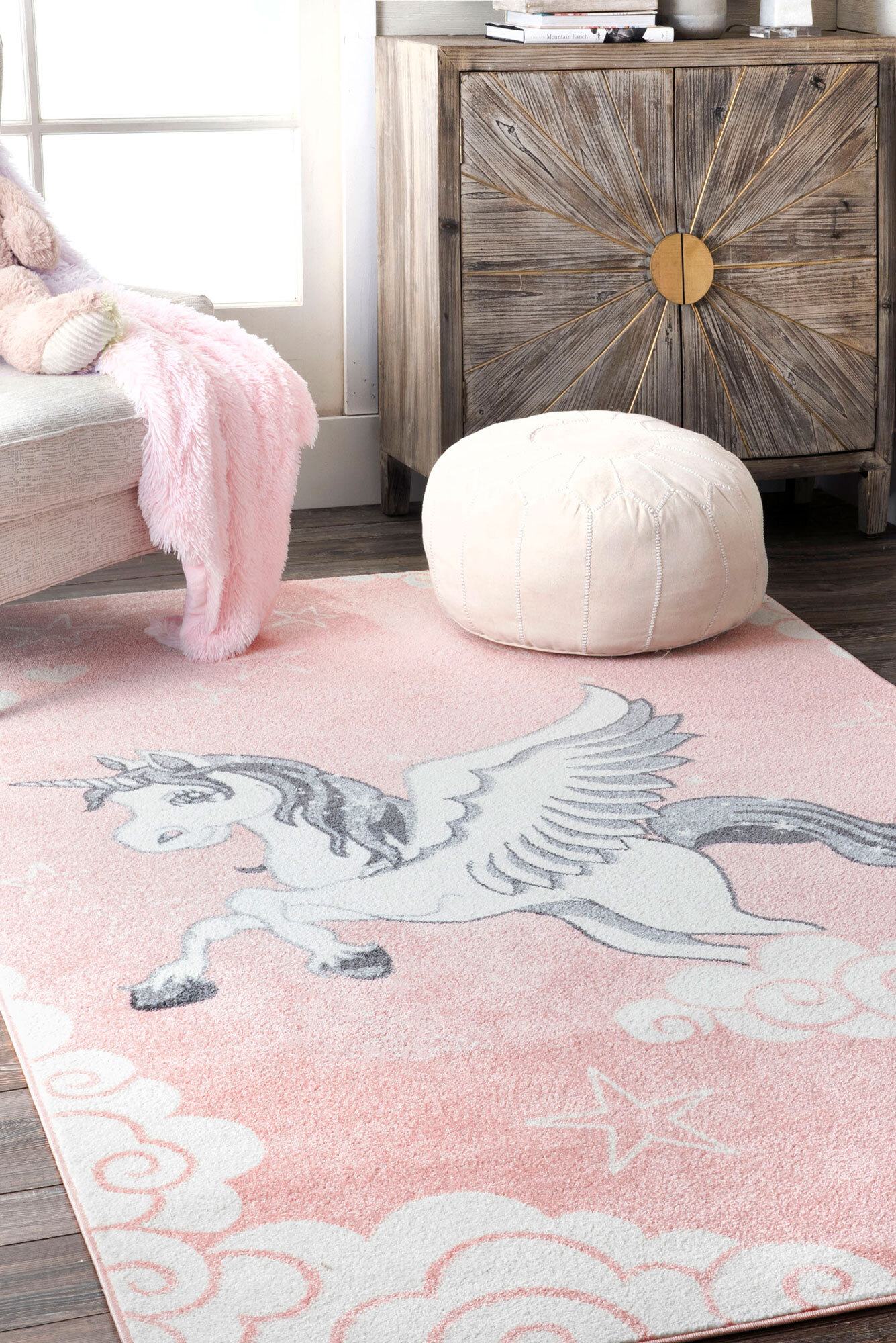 Poppy Flying Unicorn Kids Rug(Size 170 x 125cm)