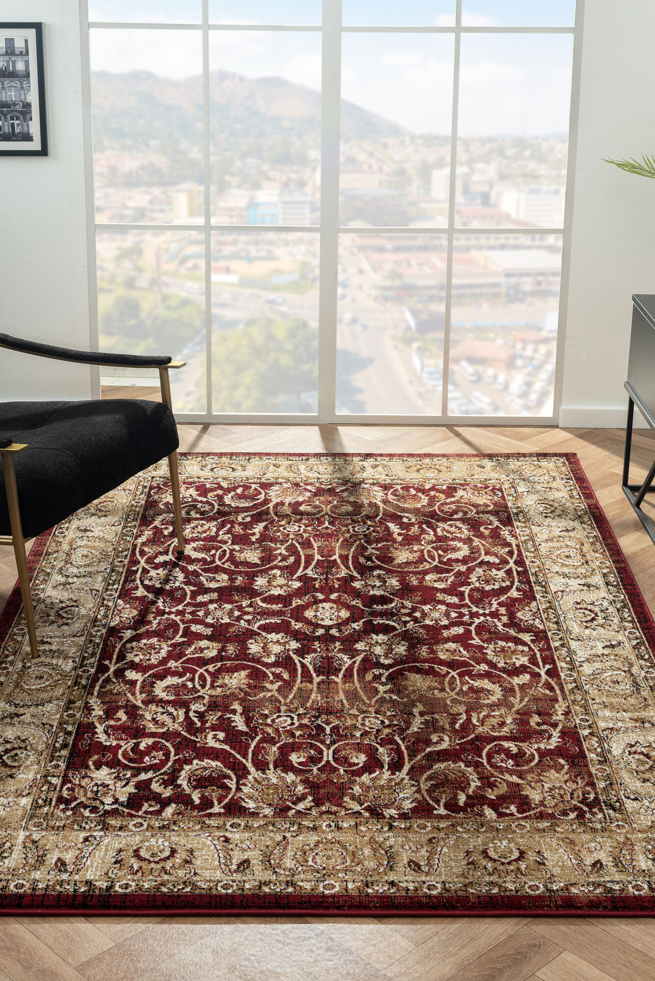 Regent Traditional Rug Red Floral Rugs Afterpay & Zippay