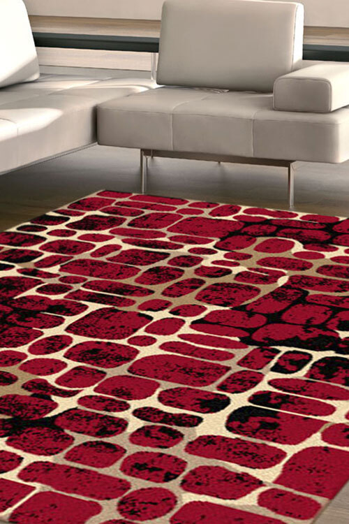 Rob Modern Red Abstract Rug(Size 170 x 120cm)
