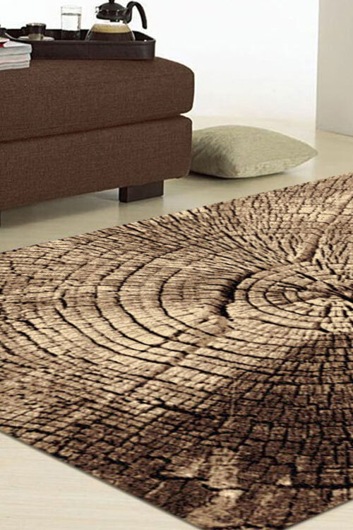 Rob Tan Modern Wood Grain Rug(Size 170 x 120cm)