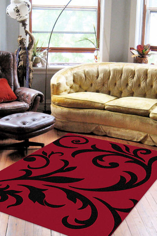 Rob Modern Red Floral Rug(Size 170 x 120cm)