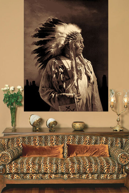 Rob Indian Chief Picture Rug(Size 170 x 120cm)