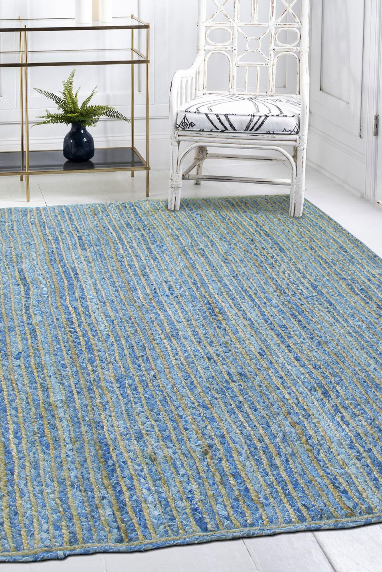 Ravine Denim & Jute Braid Rug(Size 170 x 120cm)