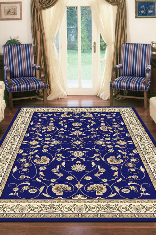 Ryder Blue Traditional Floral Rug(Size 170 x 120cm)