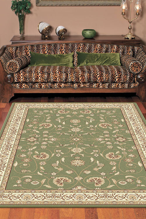 Ryder Green Traditional Floral Rug(Size 170 x 120cm)