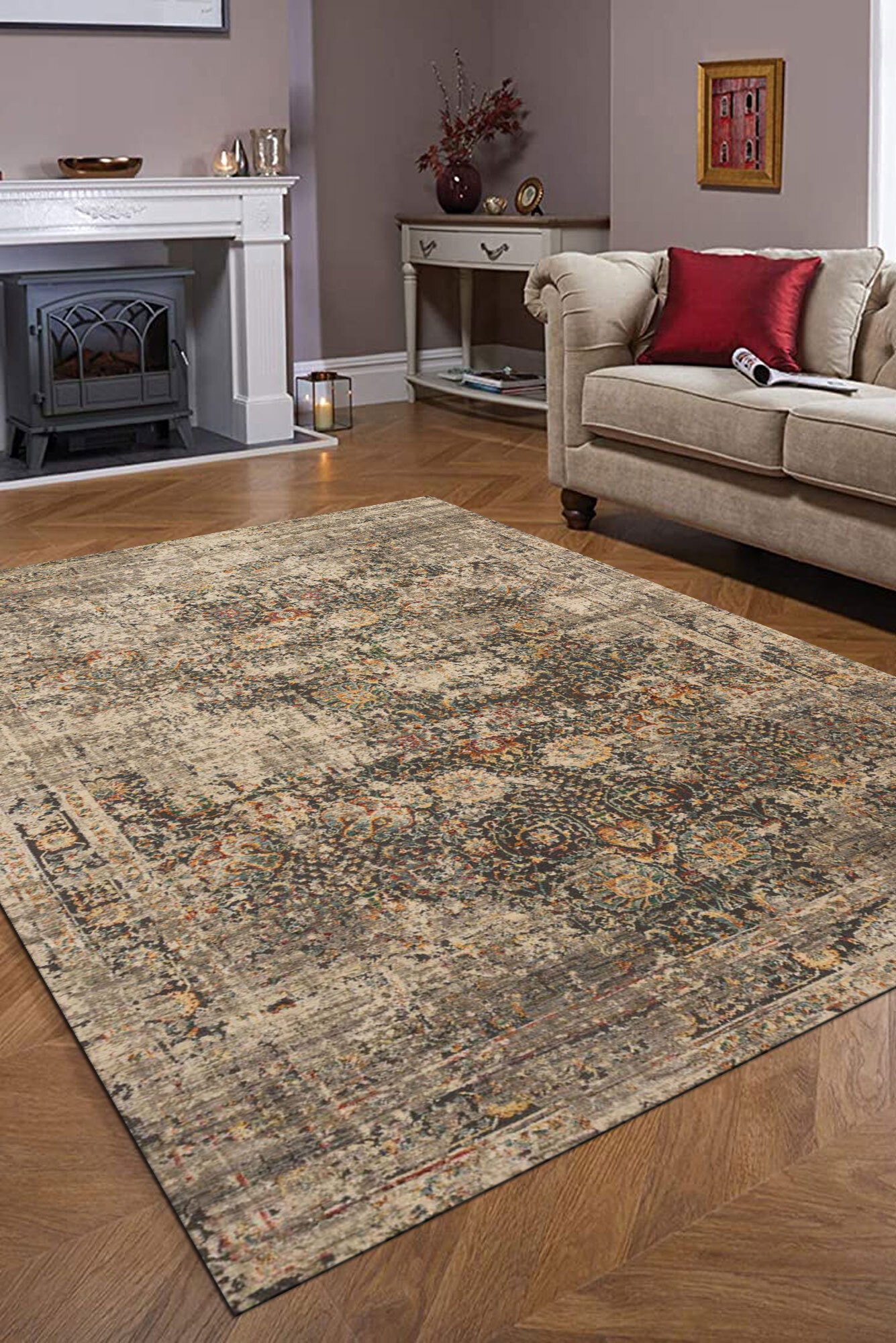 Saba Traditional Distressed Rug(Size 230 x 160cm)