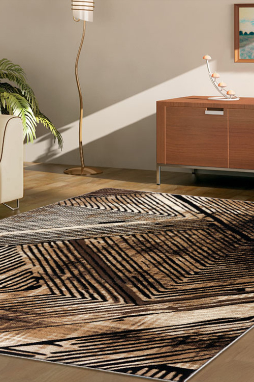 Large View Sade Beige Geometric Rug(Size 170 x 120cm)