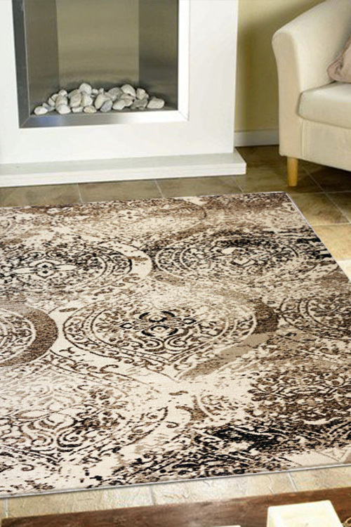 Large View Sade Beige Contemporary Rug(Size 330 x 240cm)