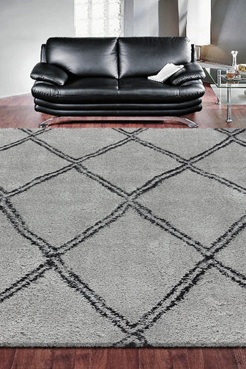 Large View Salem Grey Moroccan Shaggy Rug(Size 170 x 120cm)