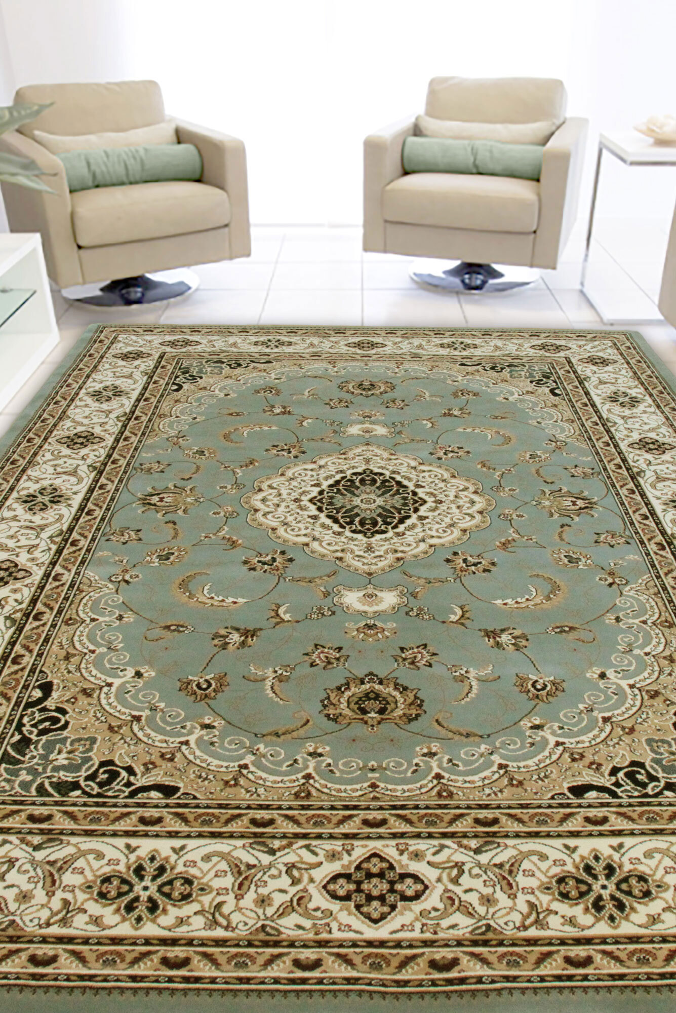 Large View Star Traditional Medallion Rug(Size 180 x 120cm)