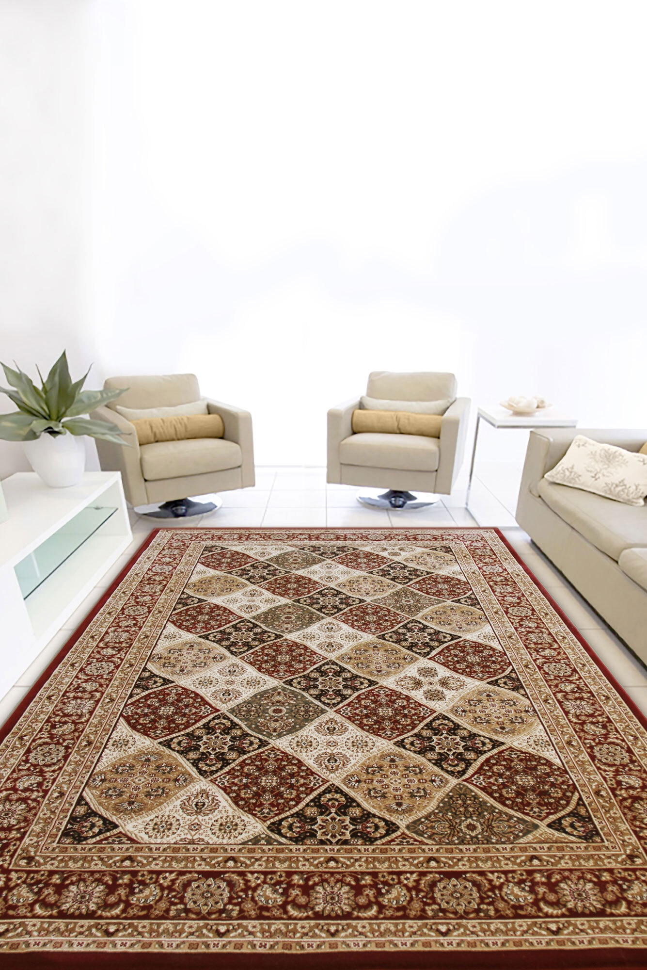 Star Classic Square Pattern Rug(Size 180 x 120cm)