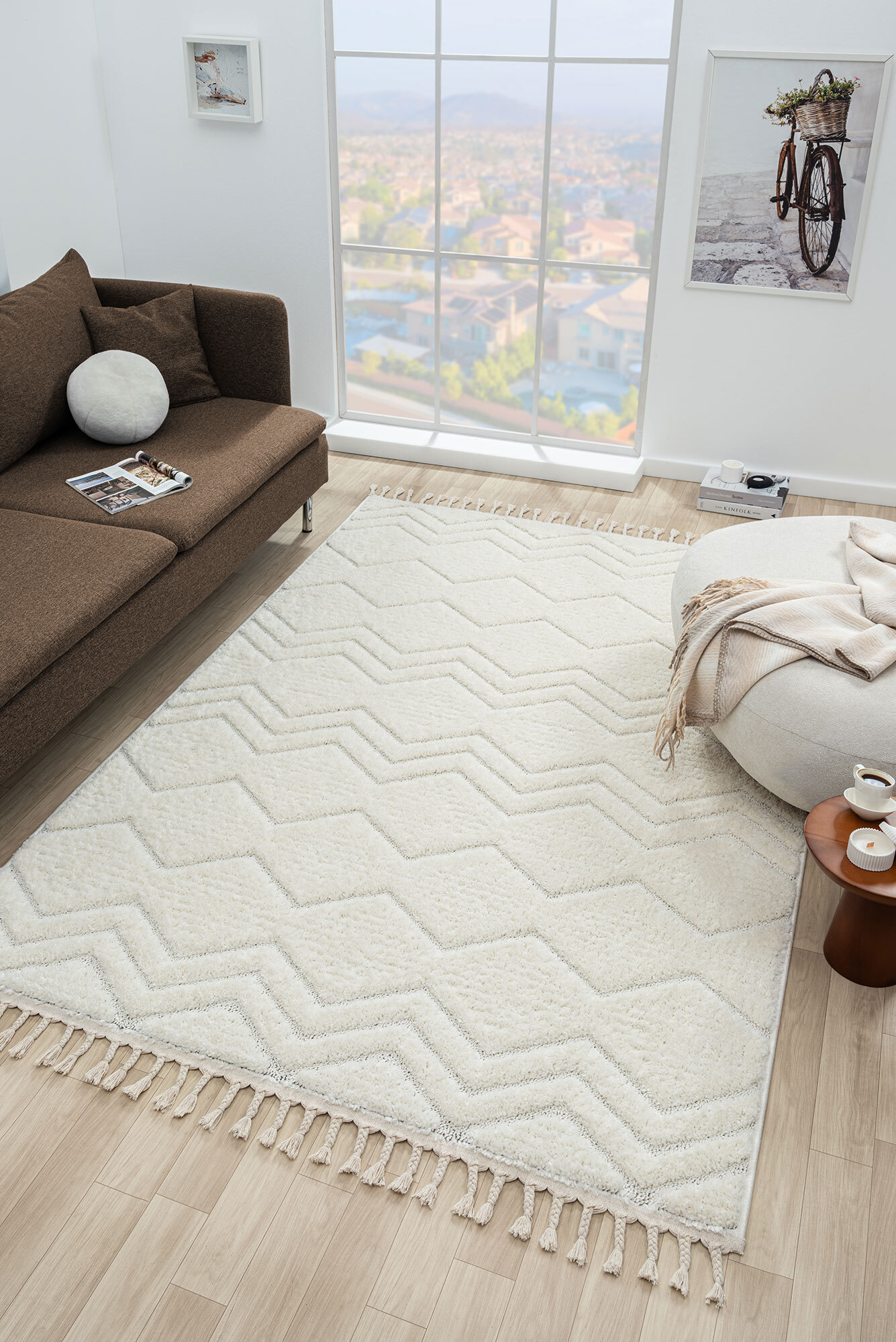 Large View Serenade Modern Chevron Rug(Size 330 x 240cm)