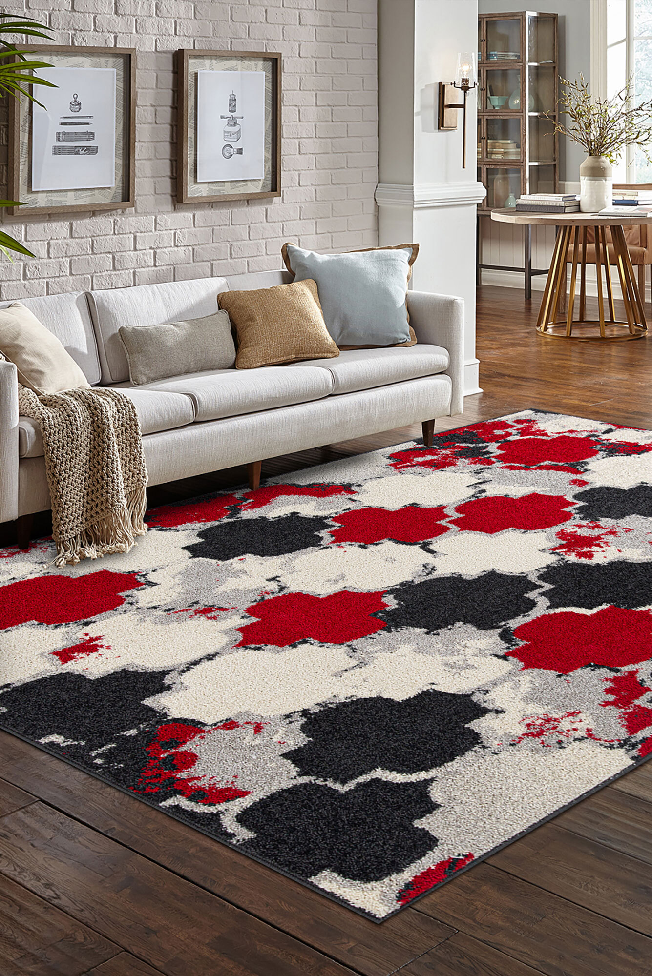 Large View Sandy Contemporary Trellis Rug(Size 220 x 150cm)