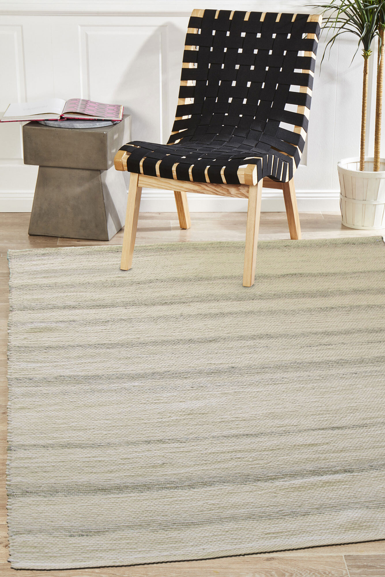 Large View Studio Flatweave Wool Stripe Rug(Size 170 x 120cm)