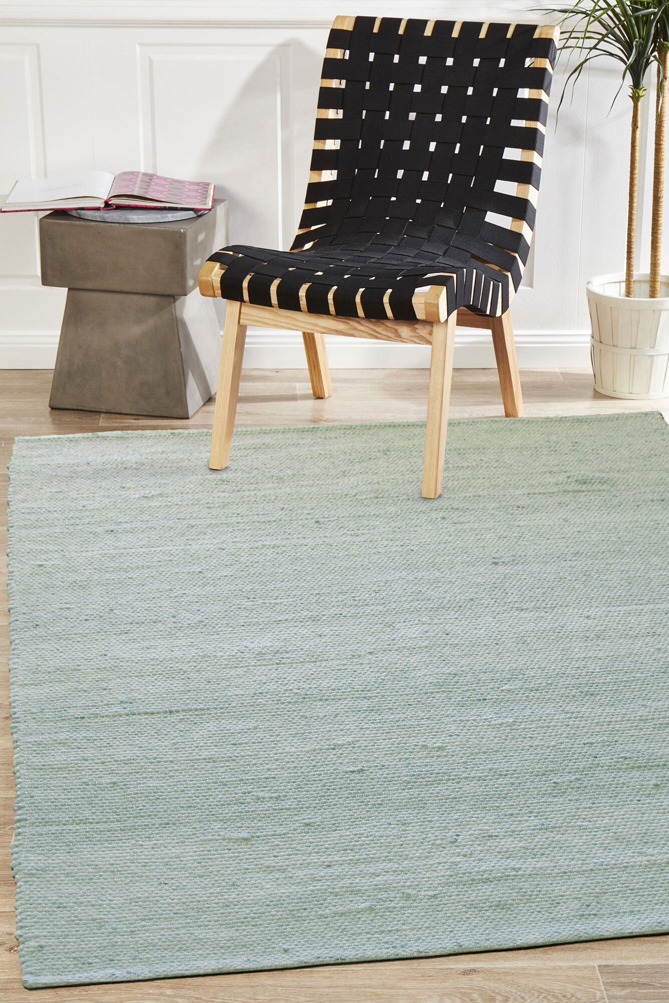 Studio Blue Flatweave Wool Rug(Size 170 x 120cm)