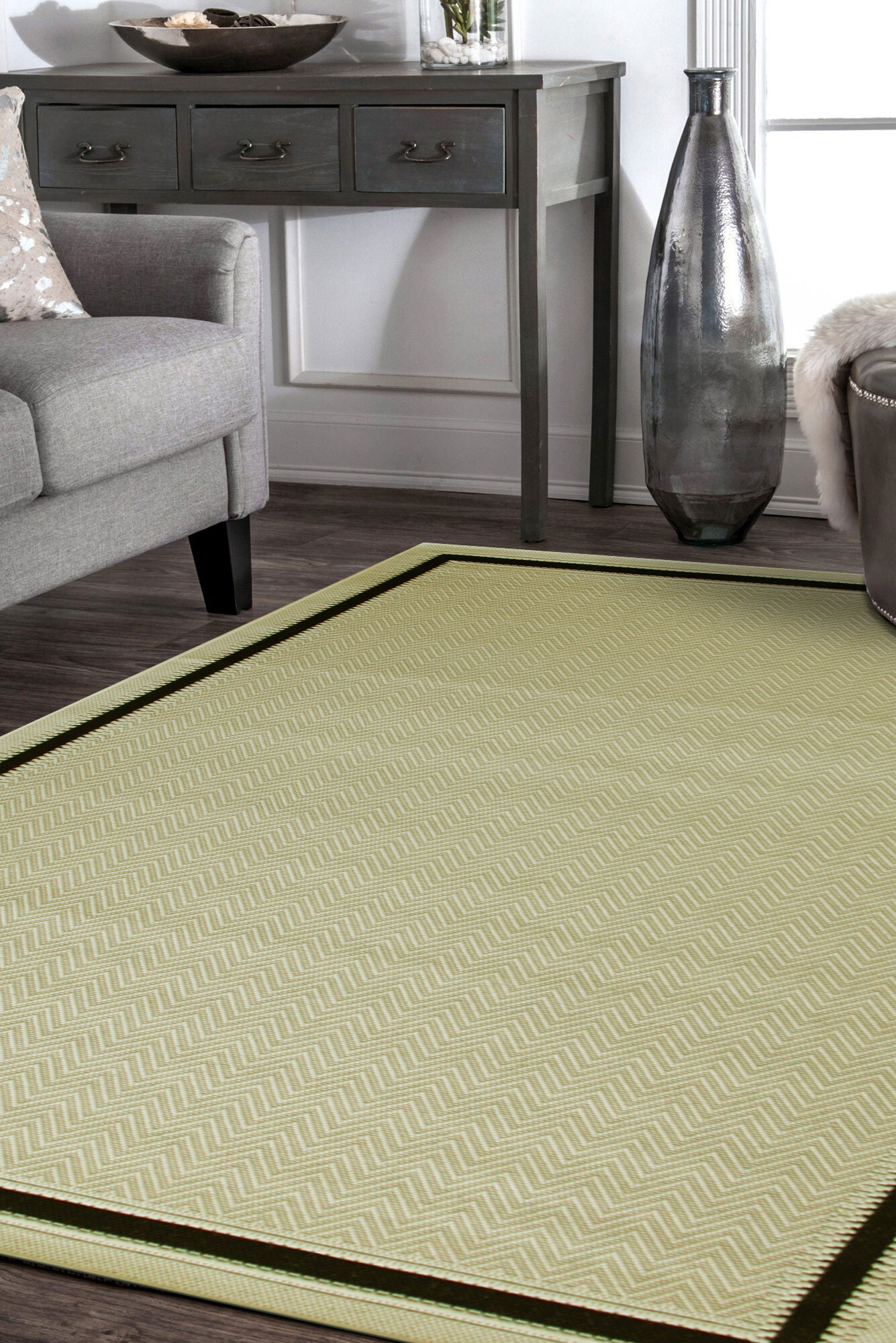 Storm Flatweave Border Rug(Size 285 x 200cm)