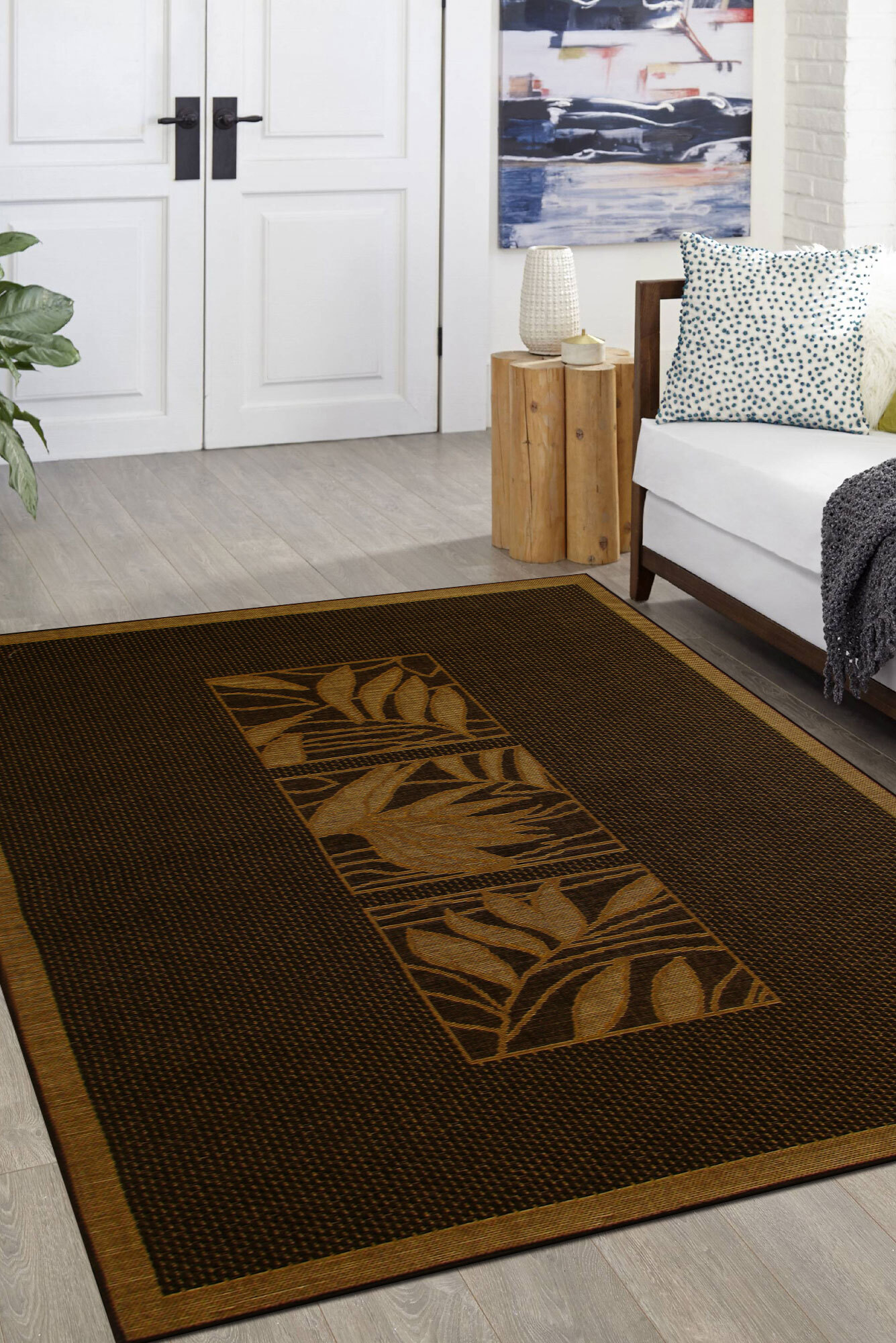 Large View Storm Indoor Outdoor Floral Rug(Size 170 x 120cm)