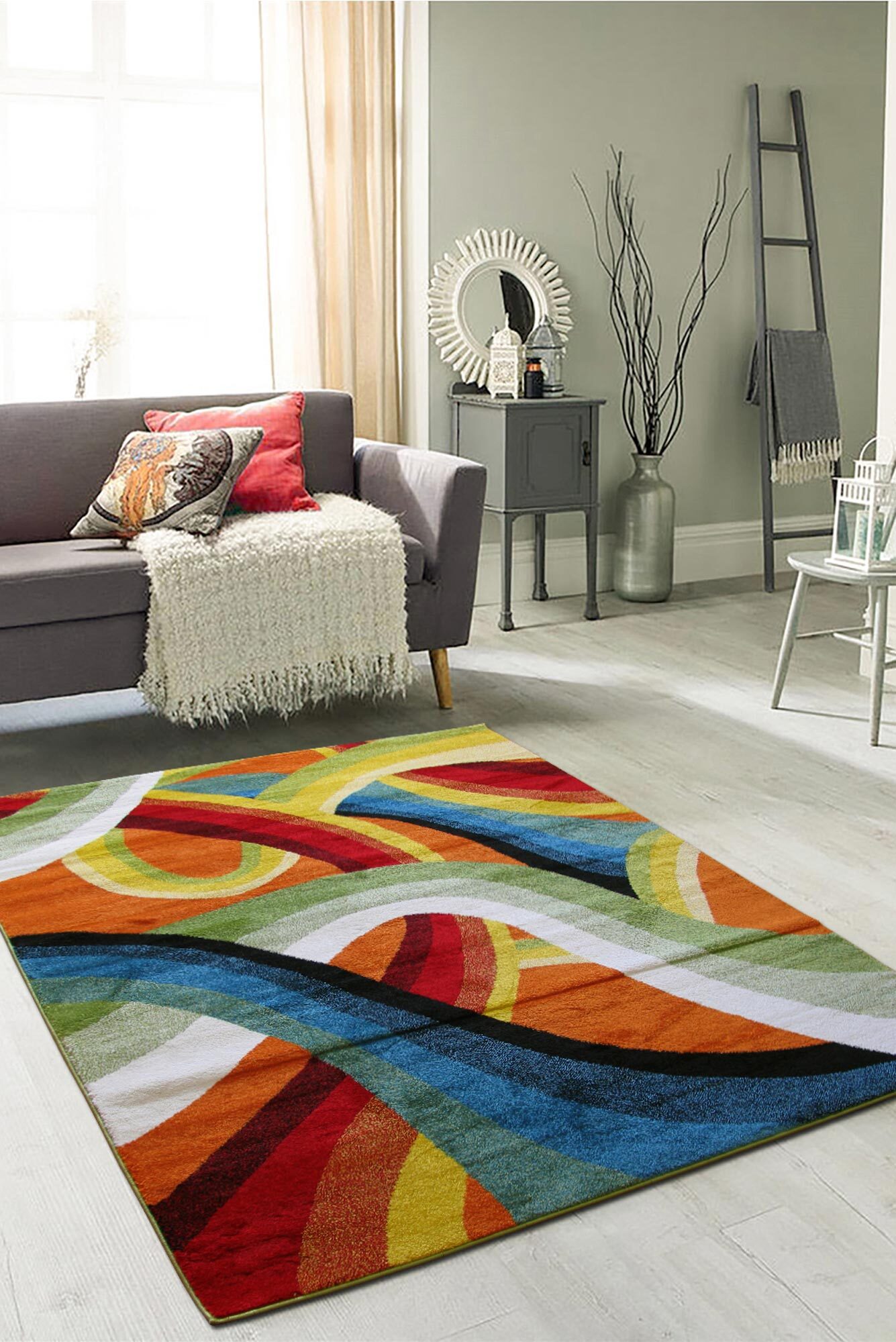 Large View Splendor Modern Wavy Rug(Size 300 x 80cm) RUNNER