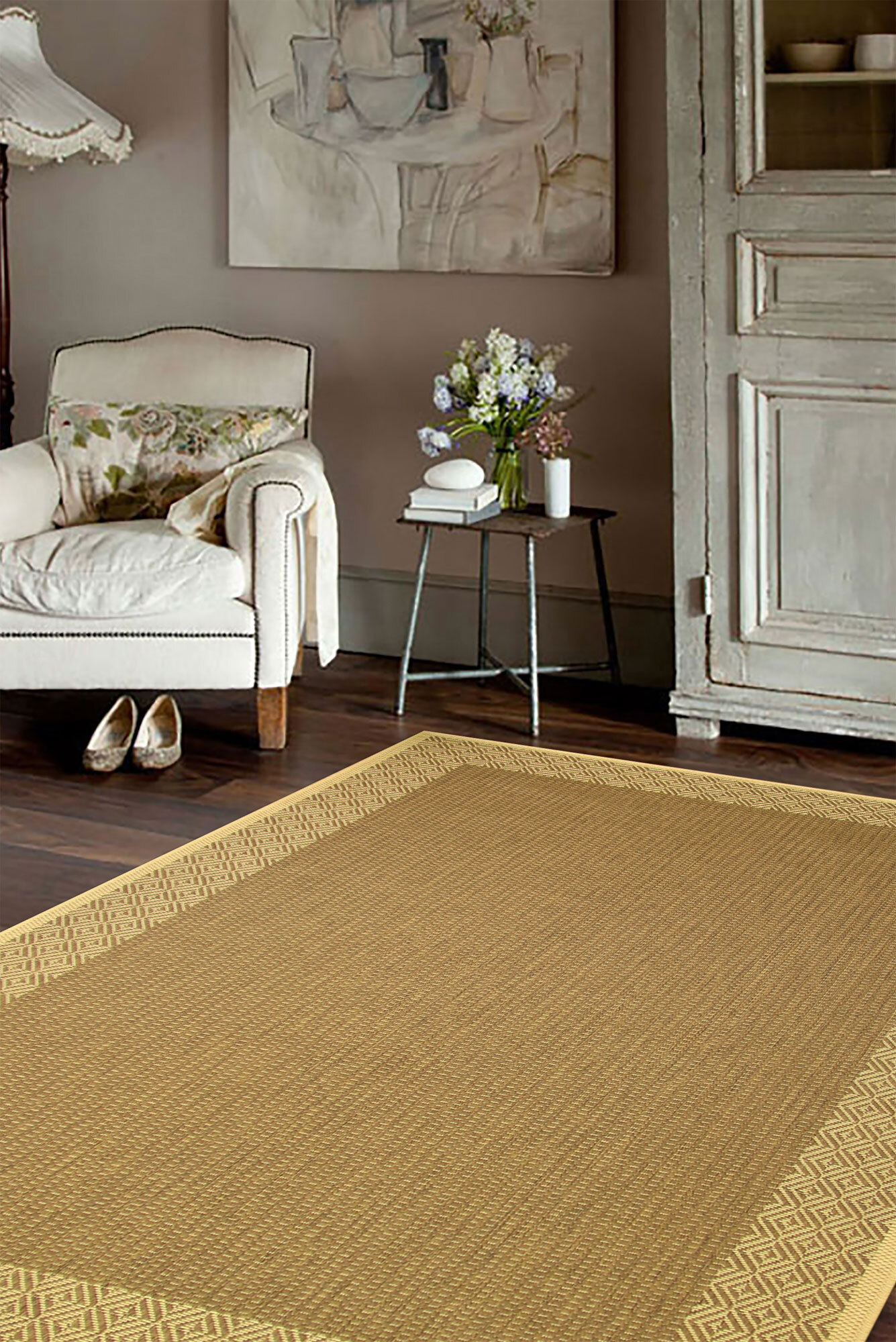Large View Sama Flatweave Border Rug(Size 170 x 120cm)