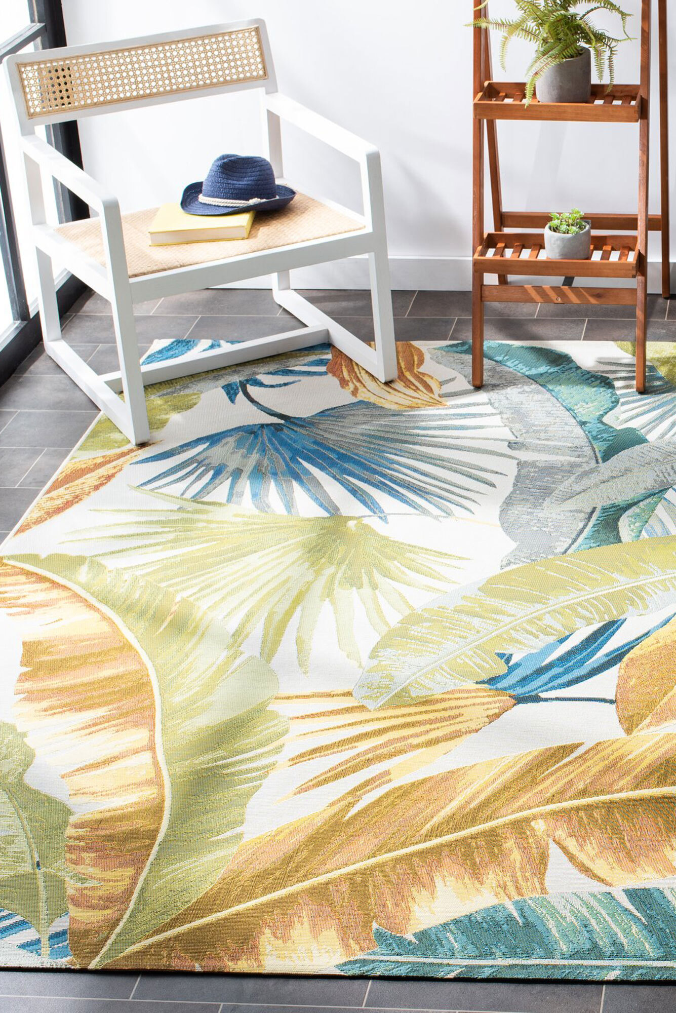 Sole Leaves Indoor & Outdoor Rug(Size 235 x 160cm)