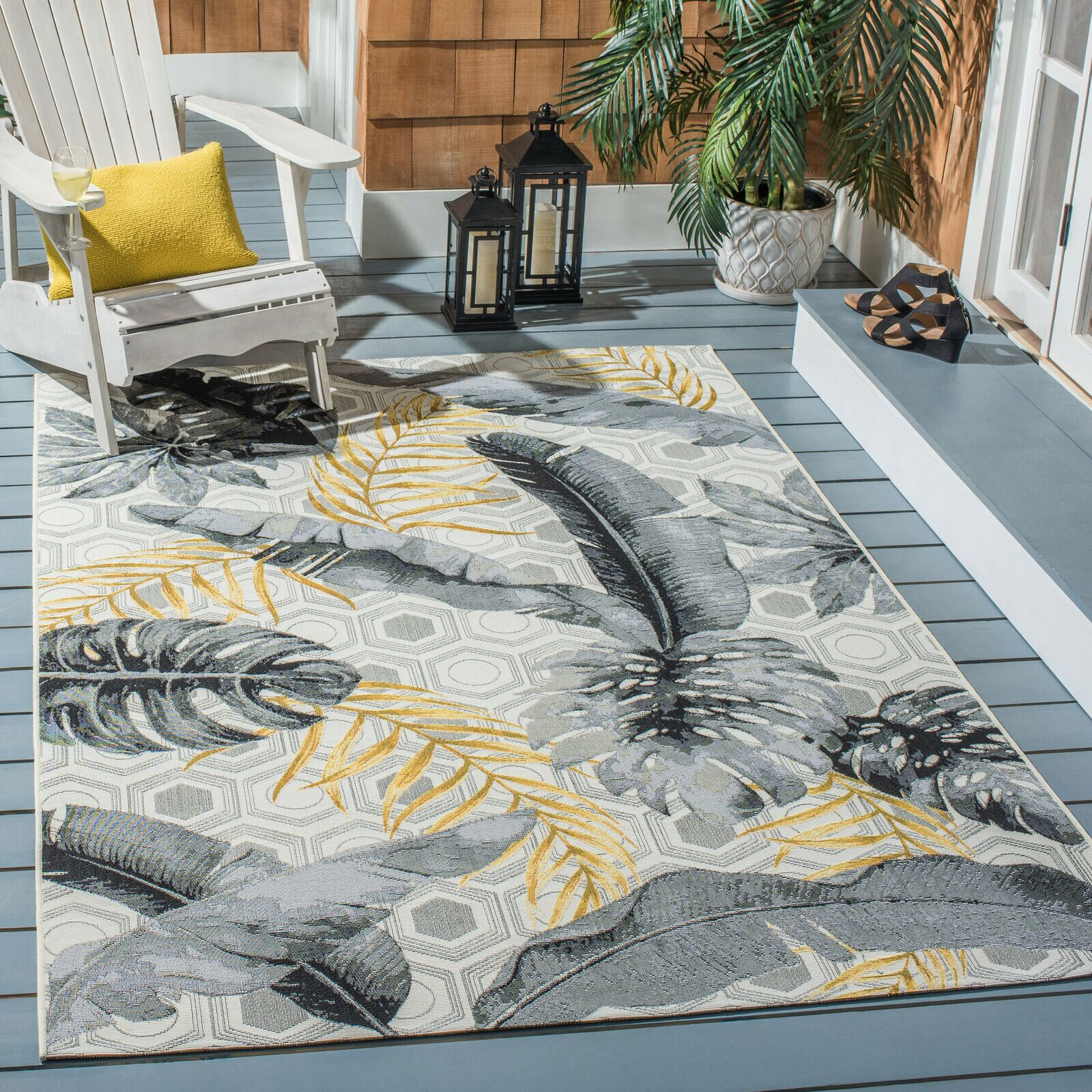 Sole Leaves Indoor & Outdoor Rug(Size 235 x 160cm)