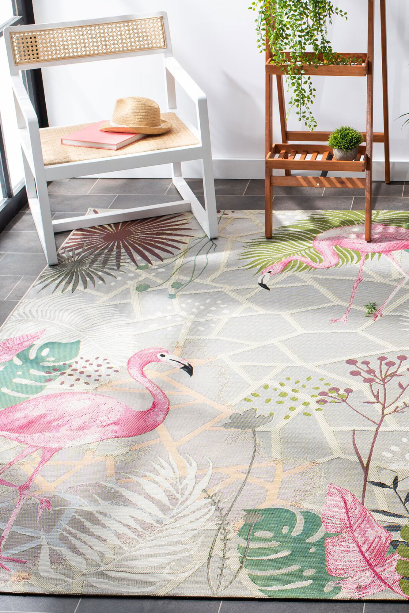 Large View Sole Flamingo Tropical Picture Rug(Size 235 x 160cm)