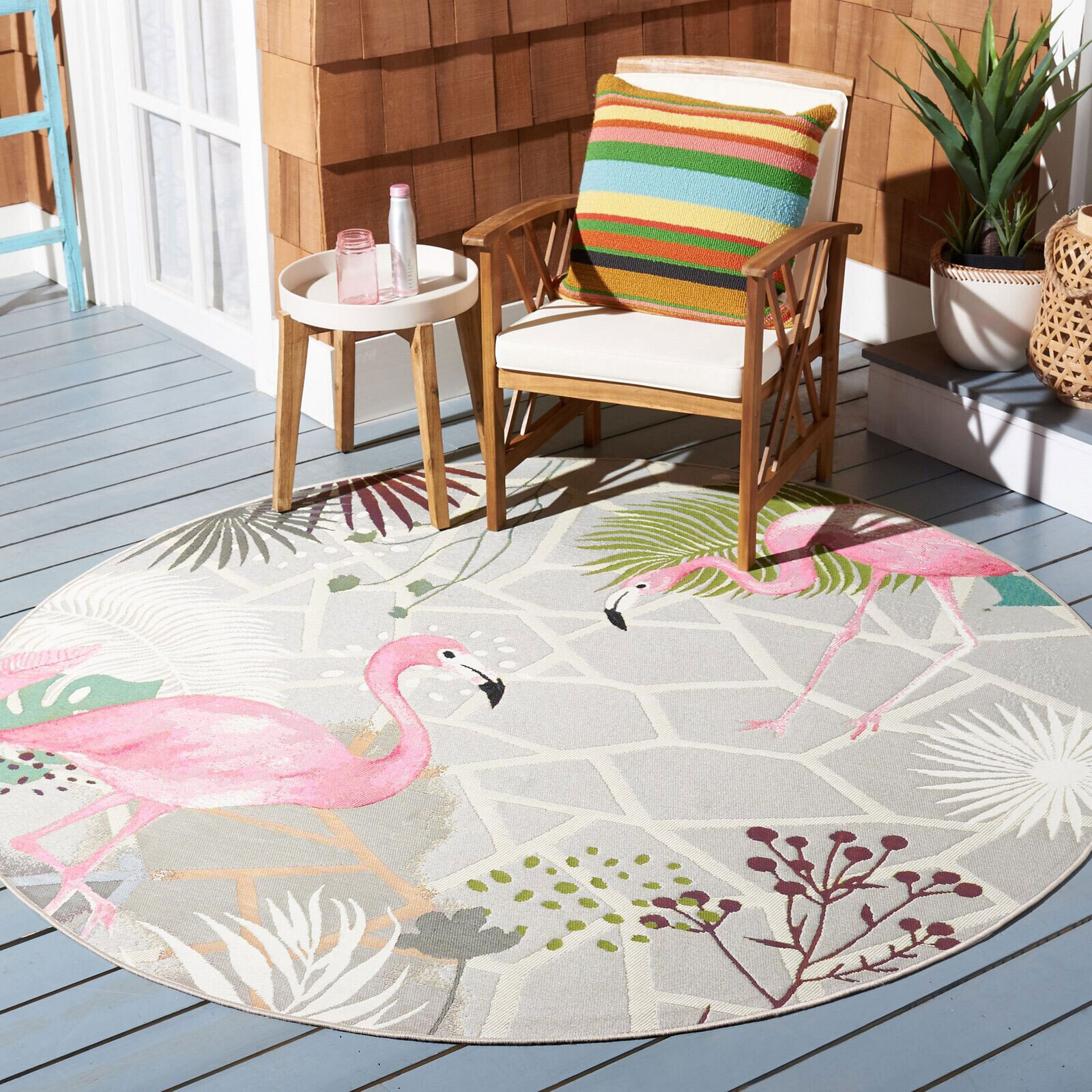 Large View Sole Flamingo Tropical Picture Rug