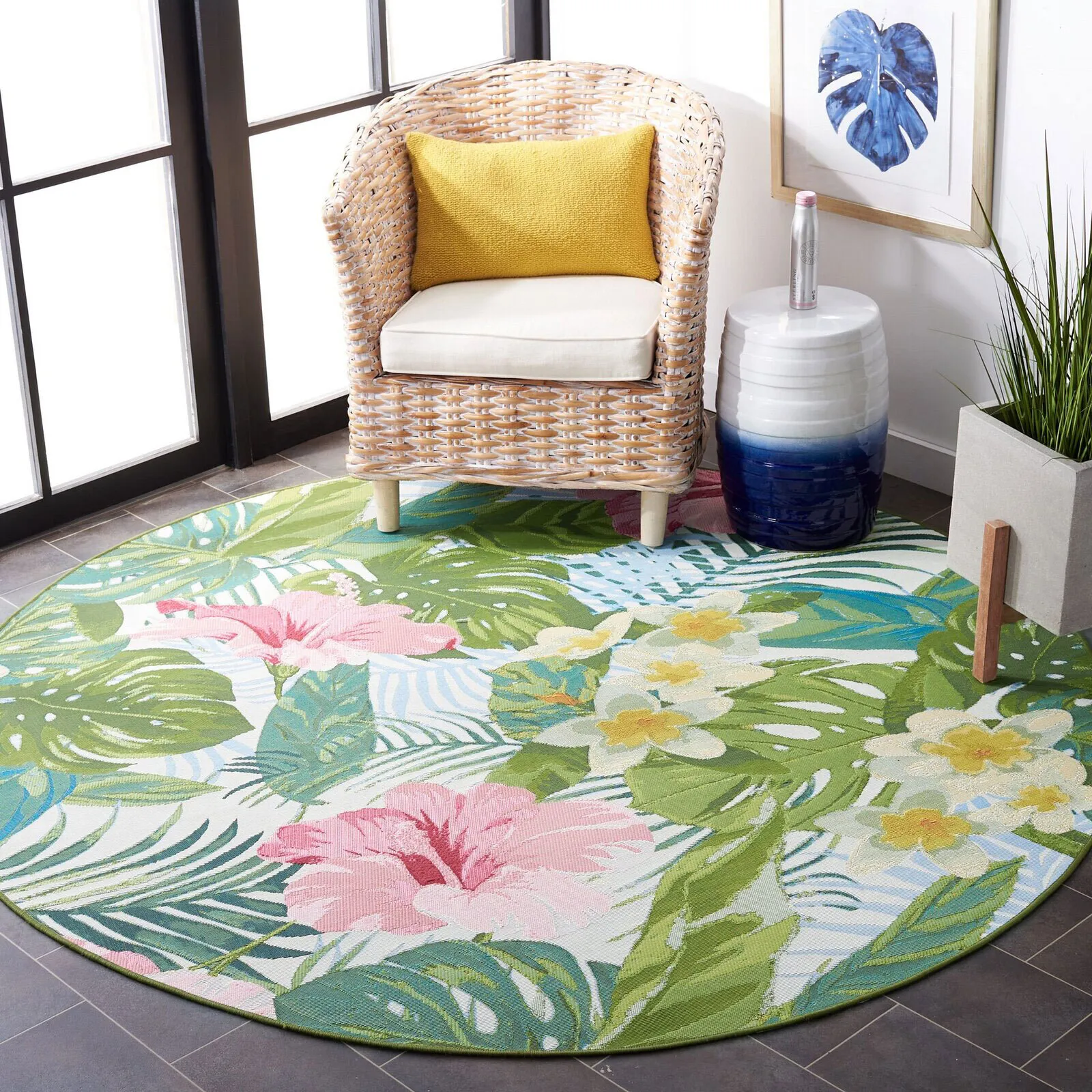 Large View Sole Floral Indoor/Outdoor Rug