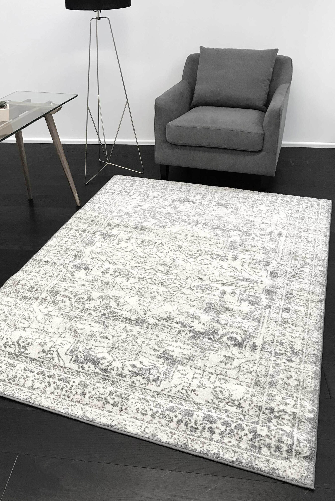 Sophia Medallion Rug Grey Rugs Afterpay & Zippay